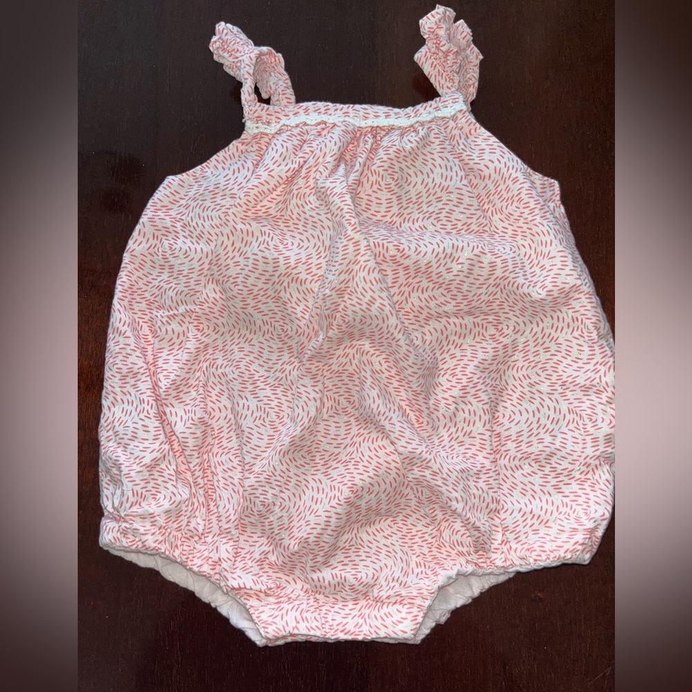Piper & posie smocked 1 piece outfit romper bubble 3-6 mo lace ruffle baby